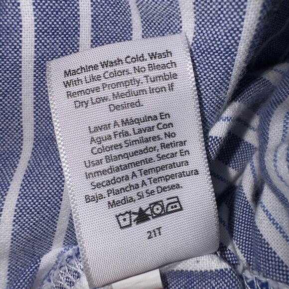 Free Assembly Striped white and blue Button Down Shirt XS - Picture 6 of 7